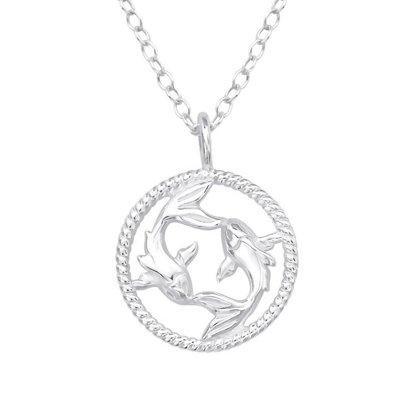 Sterling Silver Pisces Necklace - Picture 1 of 12